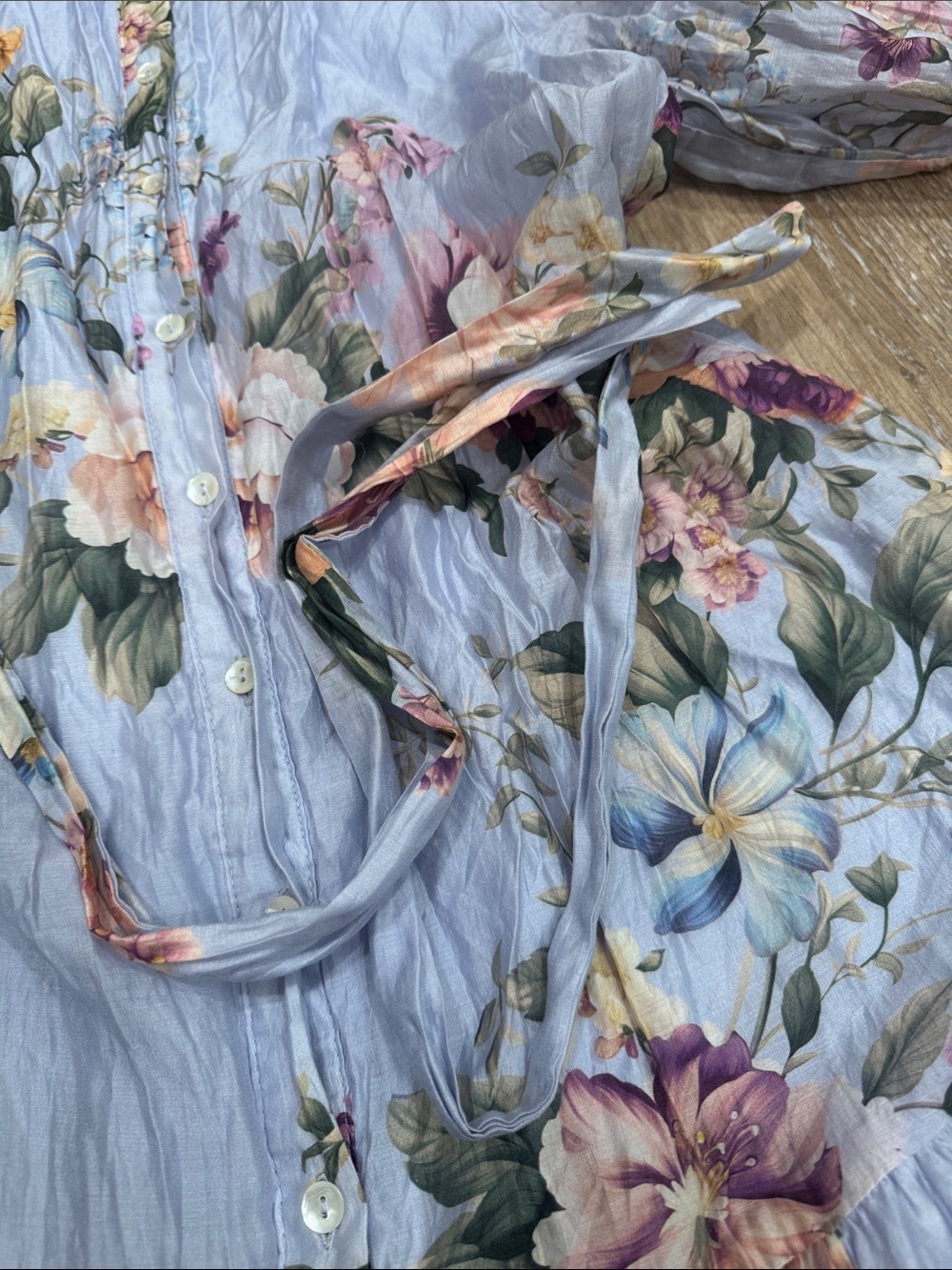 Lucky & Coco, mini floral dress, size L, blue floral - Picture 3 of 8
